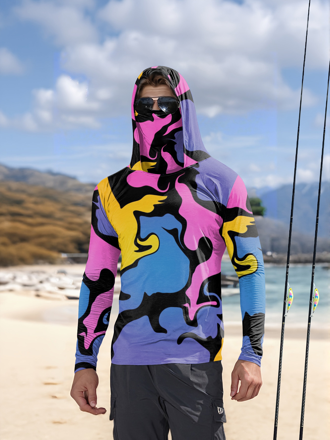 Outdoor Sport Is - Balıkçılık kapüşonlu sweatshirt erkek uzun kollu