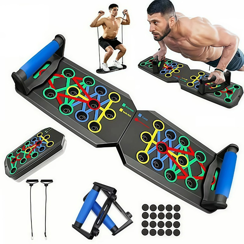 Gymnastic Bar Home - Katlanabilir Direnç Bantlı Şınav Tahtası, Çok